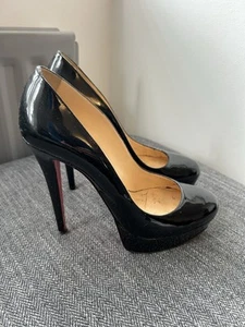 Christian Louboutin Bianca 140 Patent Black Red Bottom Heels 39 UK 6 - Picture 1 of 9