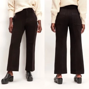 Everlane The Organic Kick Flare High Rise Ankle Pant Black Women 4 NWT - Picture 1 of 13