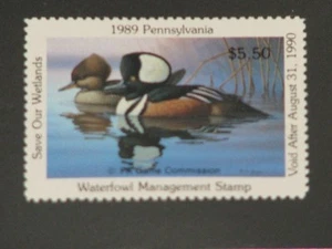 Estampilla de pato del estado de Pensilvania 1989, MNH - Imagen 1 de 1