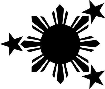 DV Philippines Flag Vinyl Sticker Decal Sun and Stars - Choose Size & Color