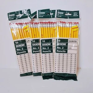 NEW 4 Packs of Dixon #2 Yellow Pencils Wood Cased Black Core HB 10-Count 14400 - Picture 1 of 4