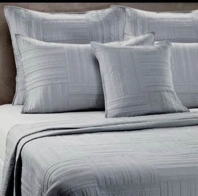 Barbara Barry Eternity Acolchado Gris Pizarra Decorativo Queen Sham Nuevo con Etiquetas Foto 1 de 4