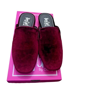 Hey Girl Corkys Größe 7 Schuhe Spotlight Samt Pantoletten Slipper formell Baller quadratisch - Bild 1 von 18
