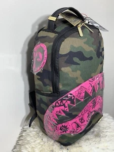 SPRAYGROUND DROP ZONE CAMO W/PINK SHARK MOUTH LIMITED EDITION *SOLDOUT EVERYWHER - Picture 1 of 11