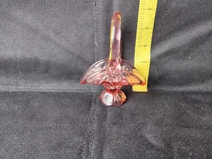Fenton Art Vetro Rosa Mini Cestino Forma Perfetta - Foto 1 di 2