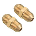 Pipe Fitting, 2 Pack M18 to G3/8 Male Thread 1.46 Inch for Water Pipes, Gold