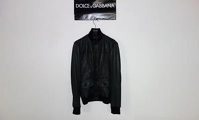Chaqueta Bomber Dolce&Gabbana Etiqueta Negra Cuero 48 IT 38 EE. UU. (M-L) Hecha en IT 2490 € Foto 1 de 4