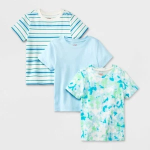 🎀 CAT & JACK creme/grün/blau gestreifte Shirts * 3 Stück 5T * NEU - Bild 1 von 4
