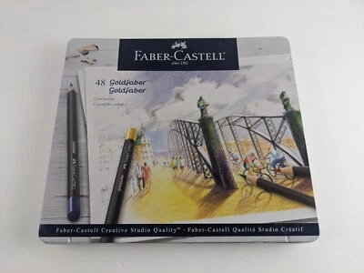 Juego de lápices de colores Faber Castell 48 Goldfaber estuche de hojalata para artistas multicolor Foto 1 de 3