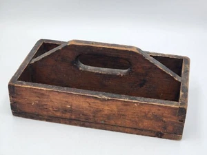 Antique/Vintage Wood Two Section Cutlery Tray Box - Picture 1 of 20