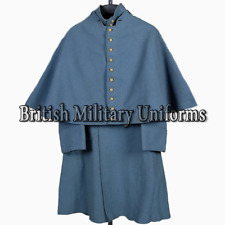New 1890th Blue Wool American Detachable Cape Coat Military Overcoat Fast Ship
