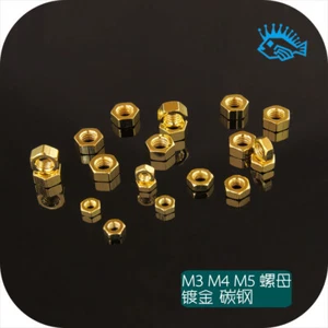 Titanium plated gold M3 M4 M5 copper hexagon nut bolt screw cap - Picture 1 of 4