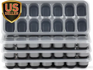 Ice Cube Tray 4 Pack, Easy-Release & Flexible 56 Pcs Silicone Ice Cube Trays ... - Picture 1 of 1