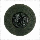 Antique Black Fabric Button w/ Molded Glass Ladies Head