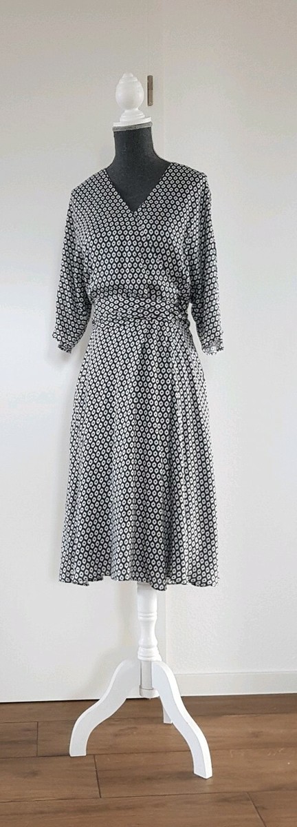 esprit kleid schwarz weiß punkte