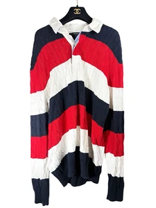 Jersey Gant Reino Unido Talla XL Para Hombres Azul Marino Rojo Blanco Cuello Polo Tejido con Cable - Imagen 1 de 8