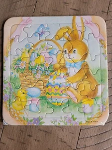 Kinderbrett Puzzle Hase - Korb - Blumen - Bild 1 von 1