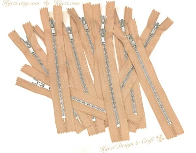 Cremalleras de extremo cerrado de dientes de metal plateado 3 5 10 piezas - cremallera de 3", 4", 5", 6" pulgadas, #3 Foto 1 de 3