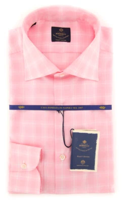 Camisa a Cuadros Rosa Luigi Borrelli - Delgada - (EV062264RIO) Foto 1 de 4