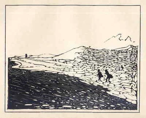 AM WÜSTEN STRANDE VON ANDALUSIEN 1915 Arminius HASEMANN - OriginalHolzschnitt - Foto 1 di 1