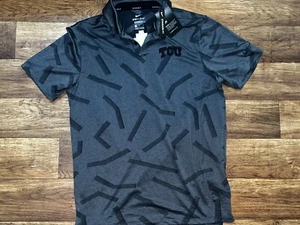 TCU Shirt Mens Medium Gray NIke DriFit Polo Horned Frogs Logo Golf NEW Drifit - Picture 1 of 4