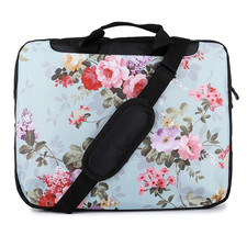 TaylorHe 15.6" Laptop Shoulder Bag With Handles Strap Vintage Beautiful Flowers