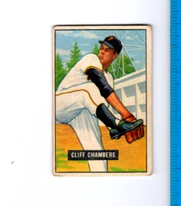 1951 Bowman Cliff Chambers Pittsburgh Pirates #131 ⭐️💥🎯VG/VG+ - Picture 1 of 2