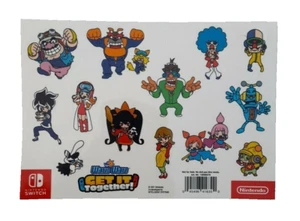 WARIO WARE GET IT TOGETHER UK PROMO STICKER SHEET WARIOWARE 2021 NINTENDO SWITCH - Picture 1 of 1