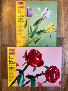 2 LEGO Sets 40460 Roses & 40461 Tulips Flowers BRAND NEW SEALED Valentine's Day - Picture 1 of 3
