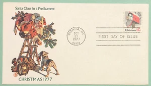 1977 Fleetwood Cachet Christmas Santa In A Predicament FDC FDOI Scott# 1730 - Picture 1 of 3