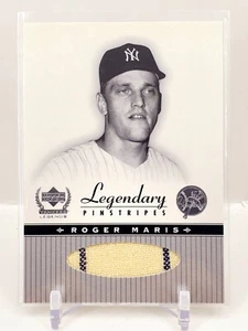 2000 UD Yankee Legends Roger Maris Legendary DUAL Pinstripes Game Used Jersey SP - Picture 1 of 2