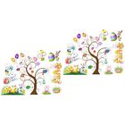  2 Sheets Sticker Pvc Window Trim Cartoon Wall Decals Removable Stickers