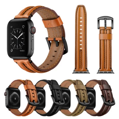 SUPK&M Genuine Leather iWatch Band Strap For Apple Watch Series 10 9 8 7 6 5 4 SE Ultra