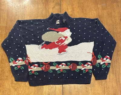 Suéter de Navidad tejido vintage Lauren Hansen Santa grande años 90 Foto 1 de 4