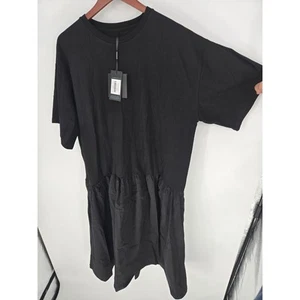 Cynthia Rowley schwarz Jersey Baumwolle Kombi T-Shirt Kleid Damen L neu mit Etikett - Bild 1 von 10