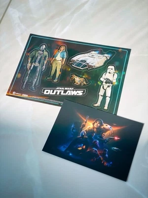 GAMESCOM Loot Merch | STAR WARS Outlaws | Aufkleber Sticker und Lithografie Card - Bild 1 von 2
