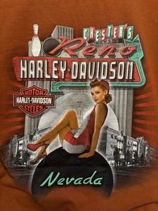 Harley-Davidson Hemd Herren Medium Kurzarm Pin Up Hot Girl Reno Chester’s - Bild 1 von 7
