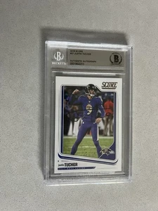 Justin Tucker signed encapsulated Card Beckett BAS cert slabbed 2018 Score #27 - Picture 1 of 2