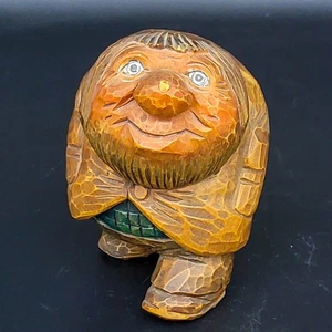 Vtg Hand-Carved Wooden Troll Otto Sveen Norway Folk Art Nose Wart 4.25"T READ - Picture 1 of 15