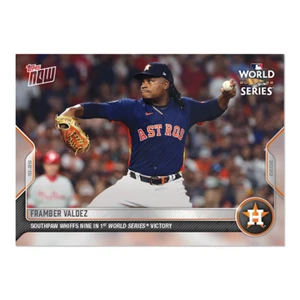 Framber Valdez Astros World Series Game 2 2022 MLB TOPPS NOW Card 1140 In hand - Picture 1 of 2