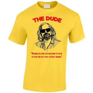 The Big Lebowski Inspired T Shirt Classic Movie DTG Print Moron Quote - Picture 1 of 4