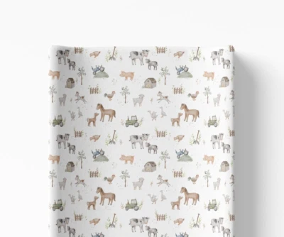 BabyBells Farm Animals Deluxe Unisex Baby Anti Roll Wedge Changing Mat