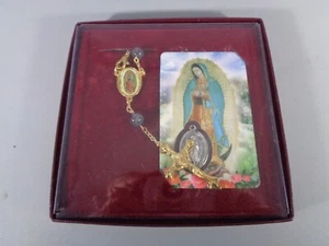 Our Lady of Guadalupe Charm and Auto Rosary Gift With Prayer Card - Picture 1 of 2