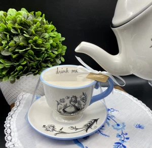 Rae Dunn Disney Alice In Wonderland “Drink Me” Teacup and Saucer (SET OF 2) NEW - Picture 1 of 9