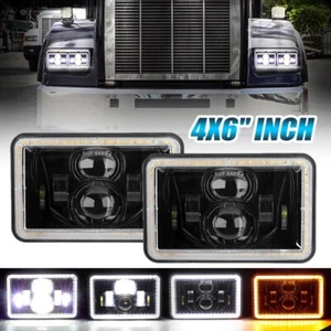 2pcs 4x6" LED Headlights Hi/Lo DRL for Pontiac Firebird Trans Sport 1980-2002 - Picture 1 of 12