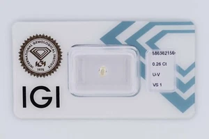 💎 Diamant U-V, Light Yellow - 0.26 ct. - VS1 - IGI Zertifikat 💎 - Bild 1 von 5