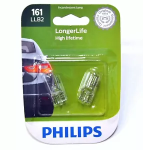 Philips LongerLife 161 3W Due Lampadine Anteriore Lato Marker Luce Ricambio T10 - Picture 1 of 7