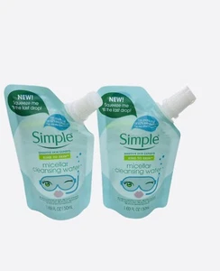 NUEVO Lote de 2 Bolsas de Agua de Limpieza Micelar Simple Muestra de Viaje Talla 1,69 Oz - Imagen 1 de 1