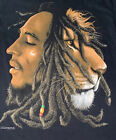 Bob Marley With Graphic Lion T-Shirt, Black, Short Sleeves, Size Small