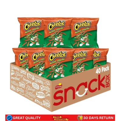Snacks con sabor a queso Cheetos, cheddar jalapeño crujiente 1 onza (paquete de 40) Foto 1 de 3
